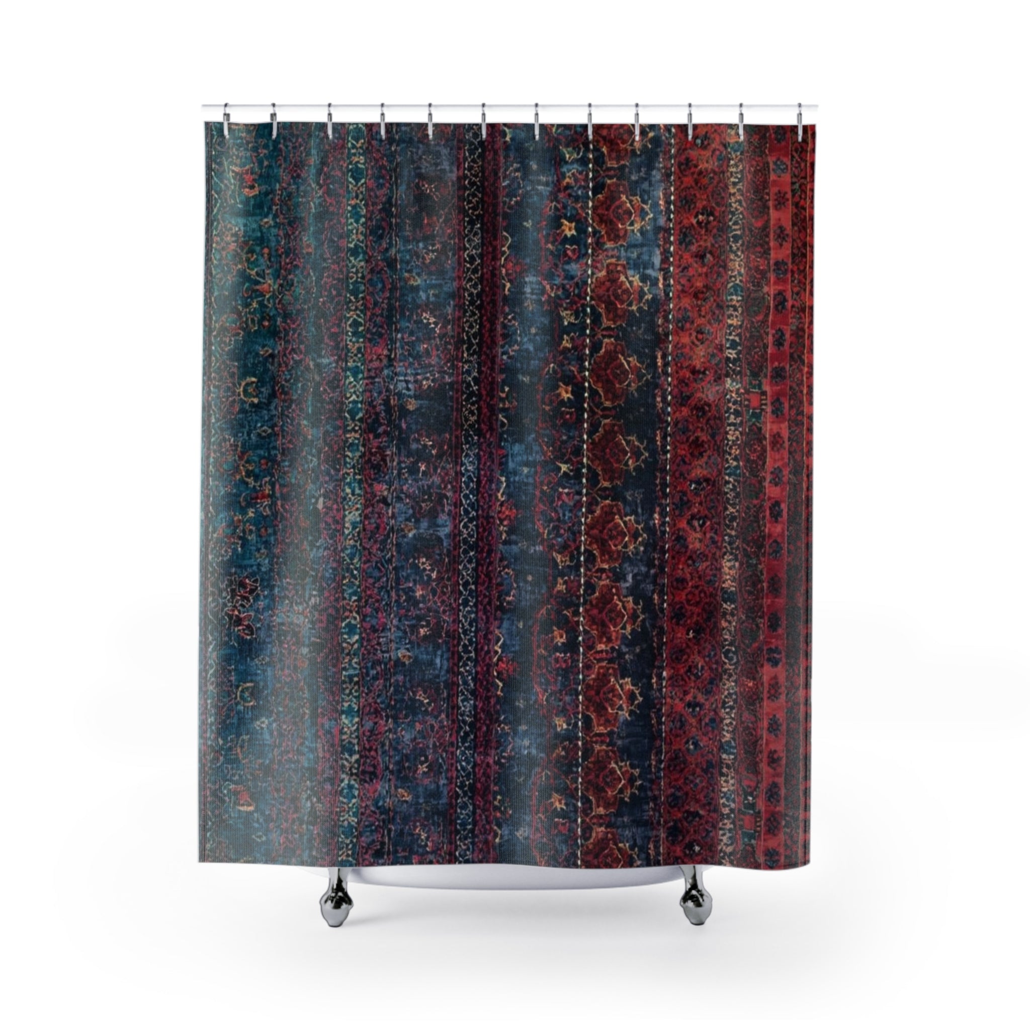 Bohemian Velvet Shower Curtain Vintage Style Boho Decor - Rosetta Creative Boutique